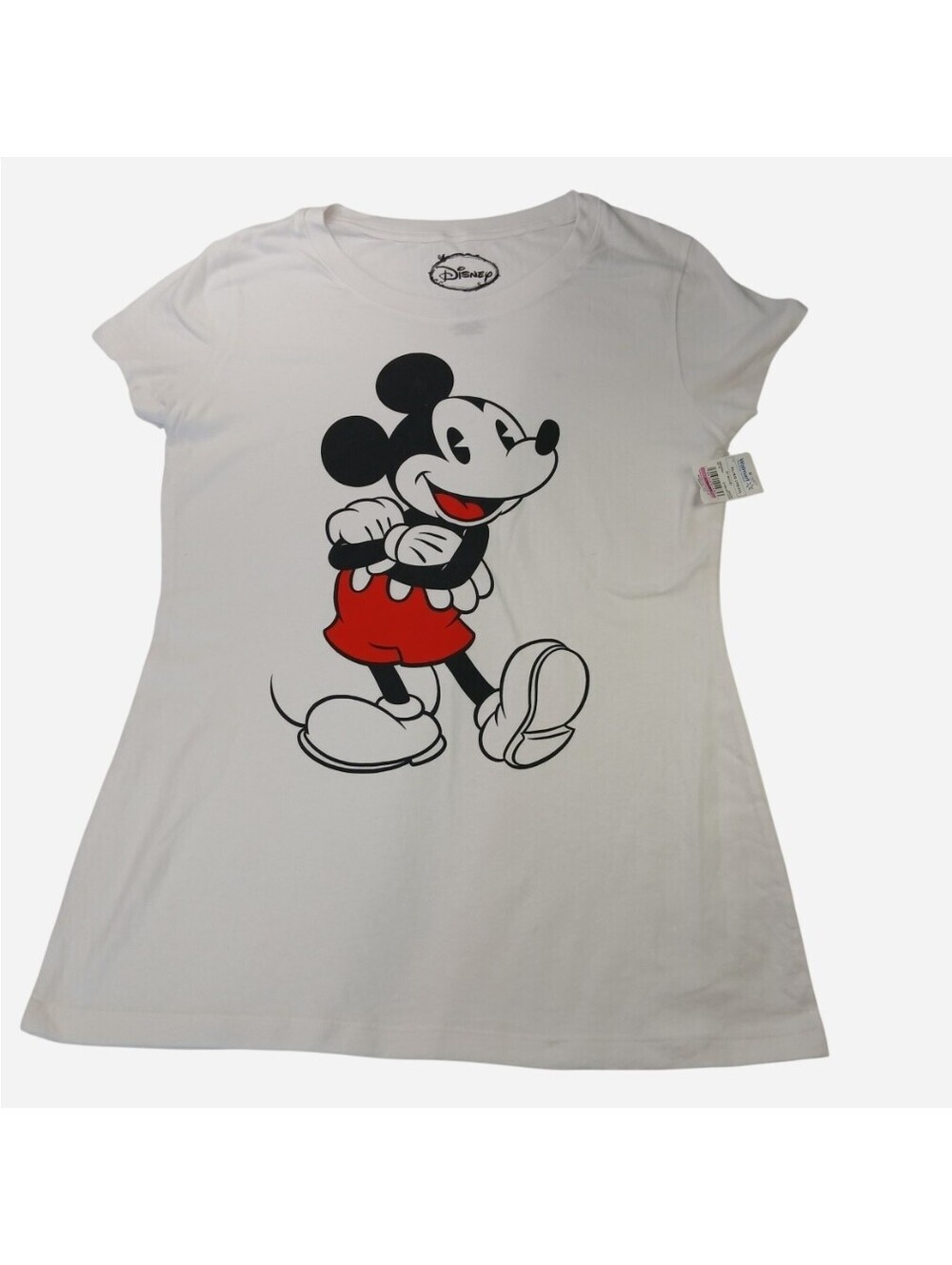 Disney Mickey Mouse Graphic T Shirt Womens Size XL 15-17 White Retro Sketch New